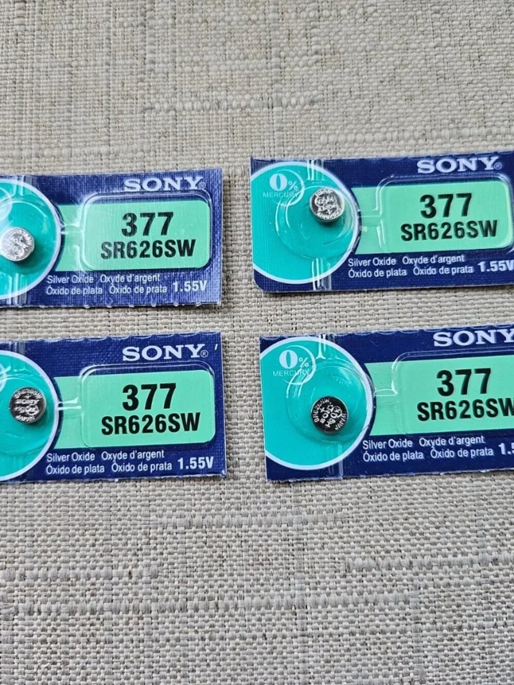 Sony Battery 317 SR626SW Silver Oxide 1.55V Made in Japan Lot of 4